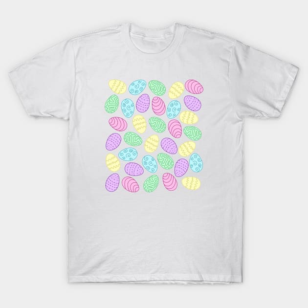 Cute Pastel Easter Eggs Seamless Holiday Doodle Design, made by EndlessEmporium T-Shirt by EndlessEmporium